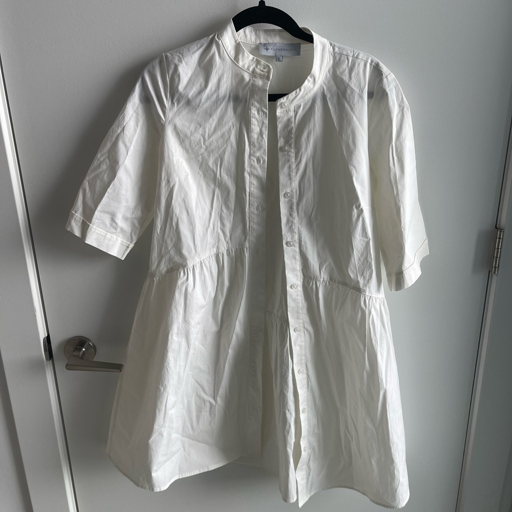 Tuckernuck White Button-Down Shirt Dress - Picture 2 of 8